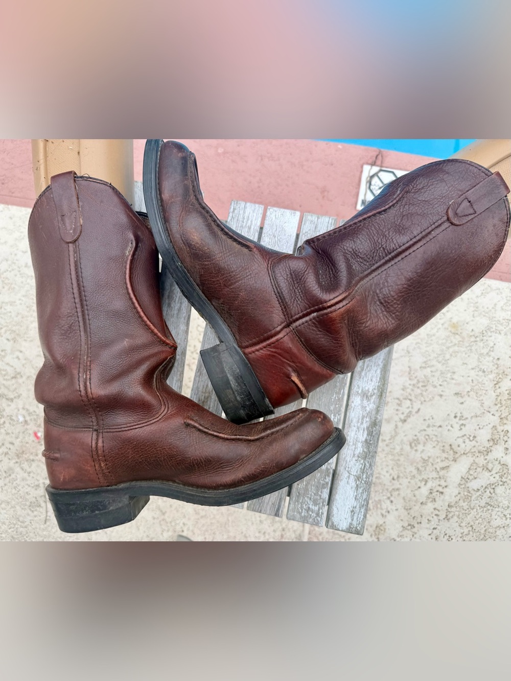 DOUBLE H WESTERN WORK BOOTS 1612 OIL RESISTANT MENS 9.5D - Picture 4 of 8